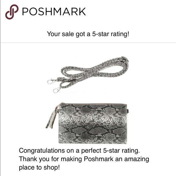 BLACK SNAKE SKIN CROSSBODY OR CLUTCH - Picture 4 of 7